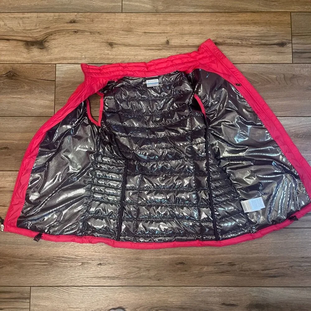 Columbia Omni Heat Pink Quilted Puffer Vest TurboDown 590 TD Fill Size Medium